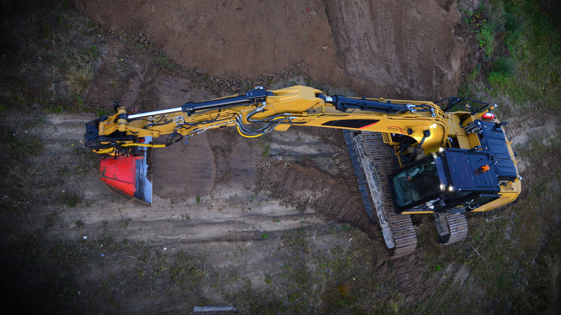 Excavator equipped with Nordic Lights Excavator LED Lights